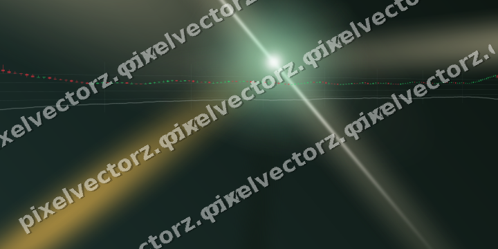 Glowing neon chart background in dark green and amber