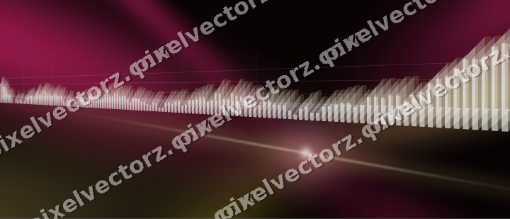 Glowing neon chart background in pink and yellow