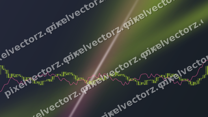 Glowing neon chart background in lime and amber