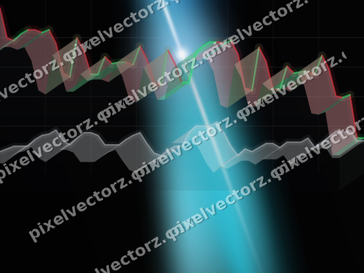 Glowing neon chart background in blue and teal