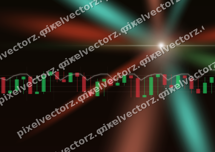 Glowing neon chart background in red and orange