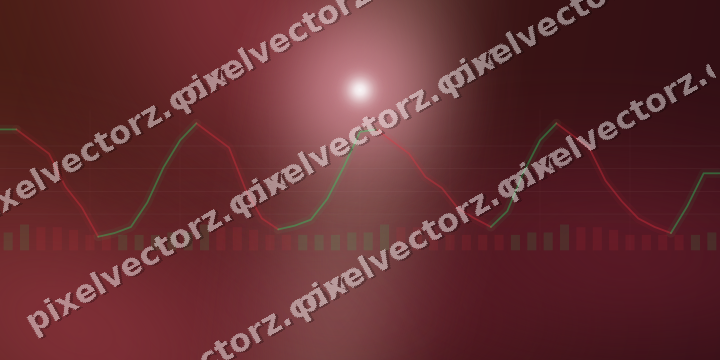Glowing neon chart background in dark pink and red