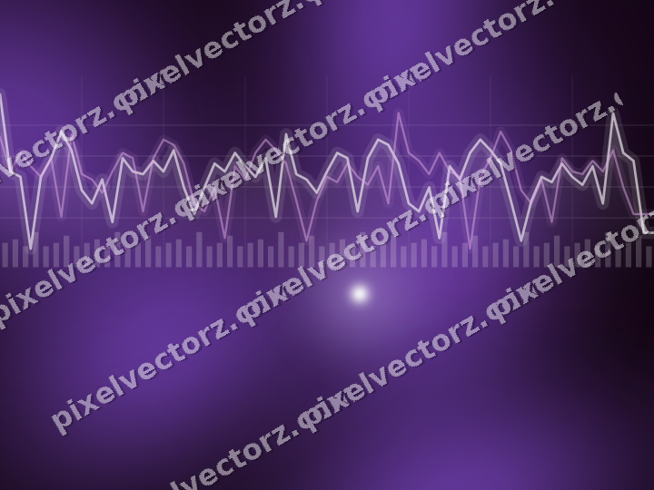 Glowing neon chart background in purple and blue