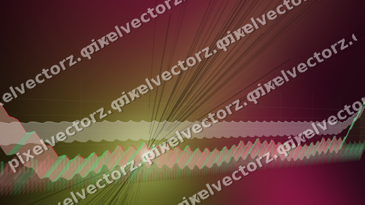 Glowing neon chart background in lime and pink
