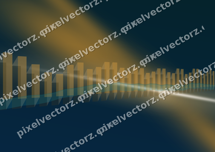 Glowing neon chart background in amber and dark teal