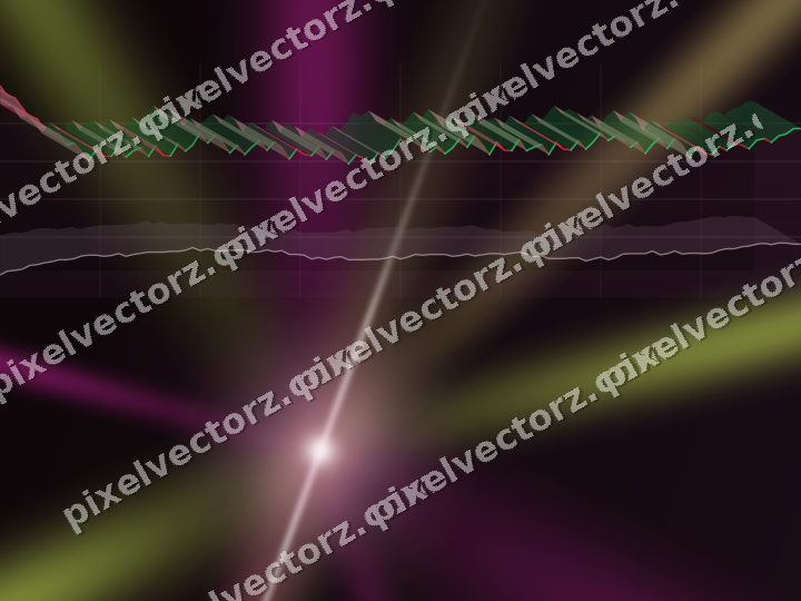 Glowing neon chart background in magenta and lime