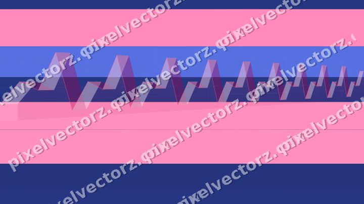 Glowing neon chart background in pink and blue