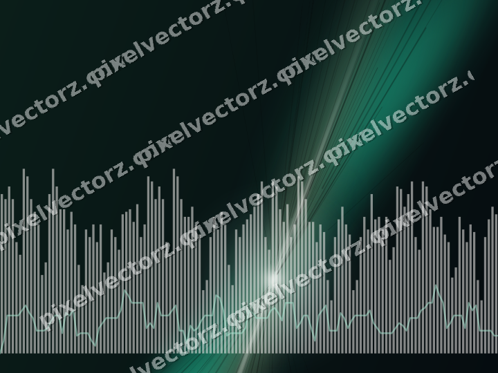 Glowing neon chart background in green and orange