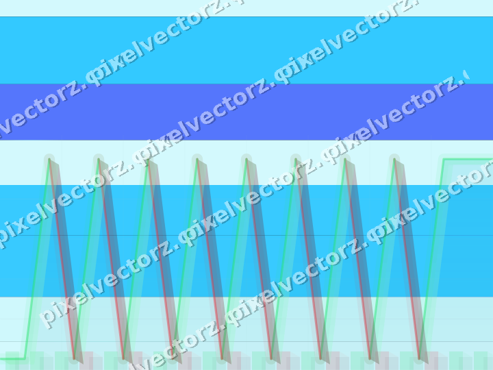 Glowing neon chart background in cyan and teal