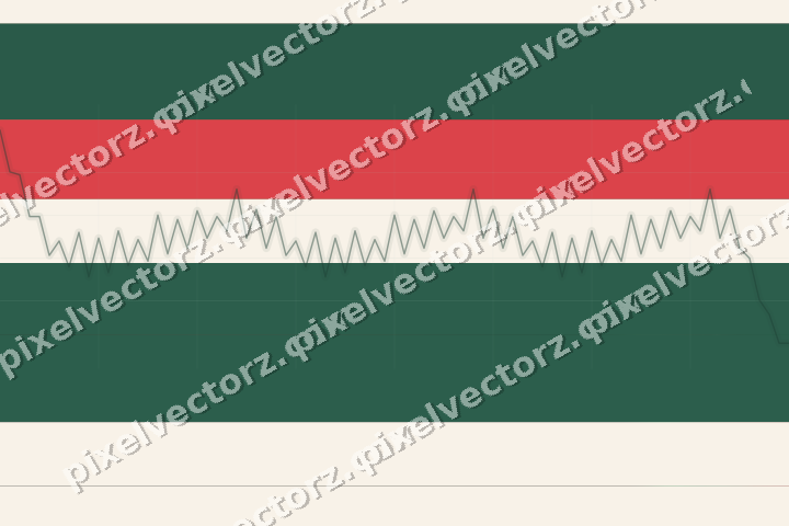 Glowing neon chart background in green and red
