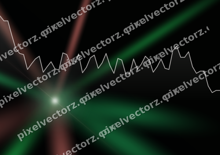 Glowing neon chart background in green and red