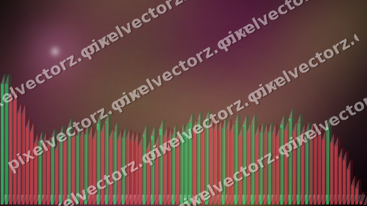 Glowing neon chart background in magenta and lime