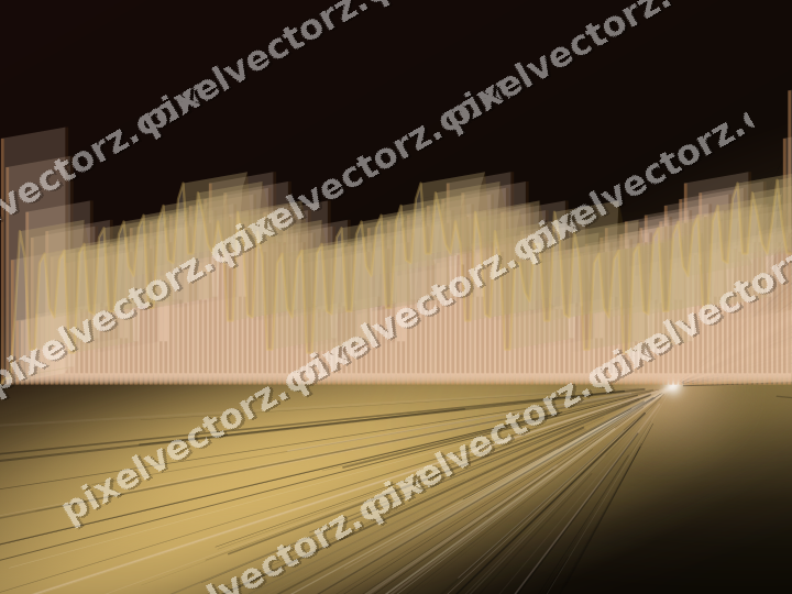 Glowing neon chart background in orange and amber