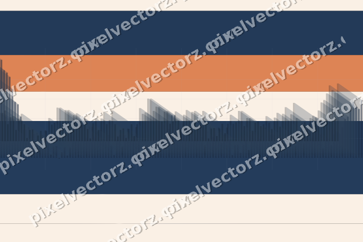 Glowing neon chart background in blue and orange