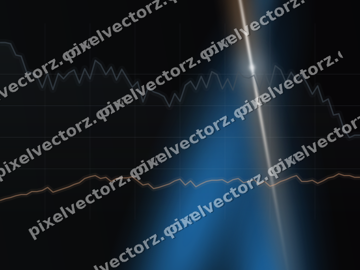 Glowing neon chart background in blue and orange