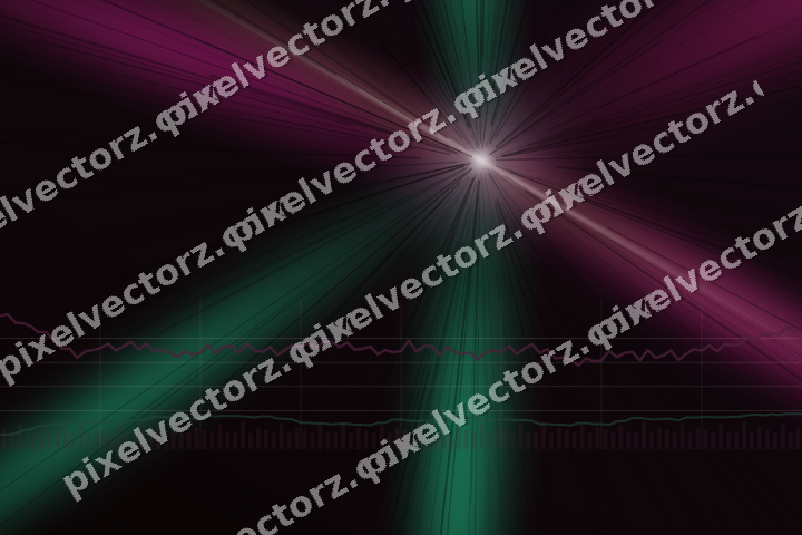 Glowing neon chart background in magenta and pink