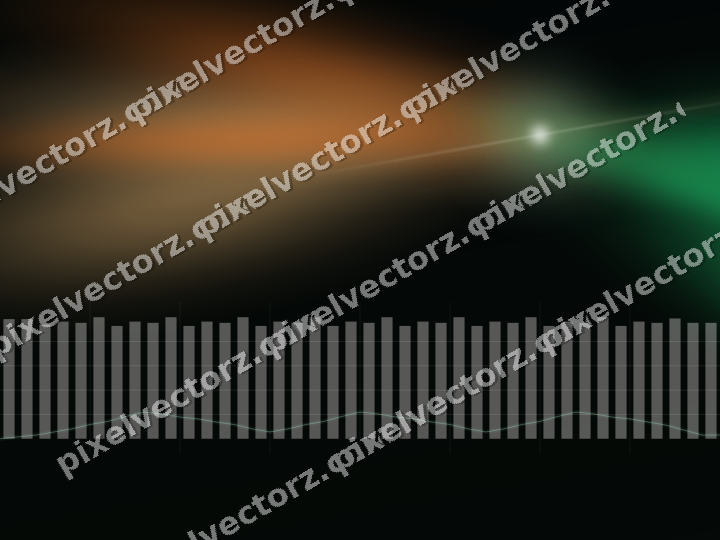 Glowing neon chart background in green and orange