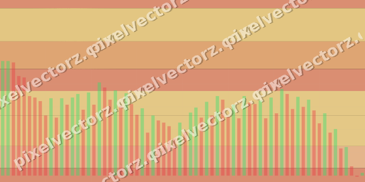 Glowing neon chart background in orange and amber