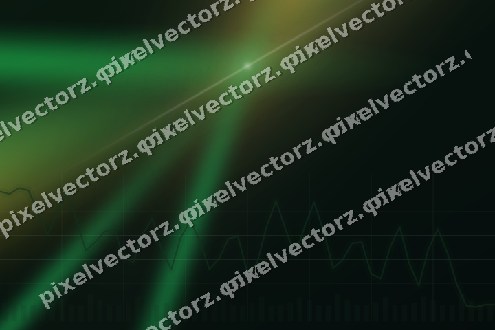 Glowing neon chart background in green and amber