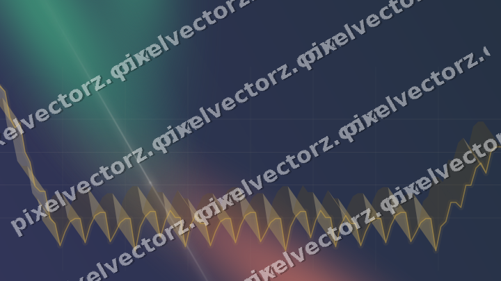 Glowing neon chart background in amber and green