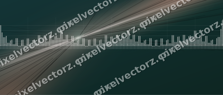 Glowing neon chart background in dark green and orange