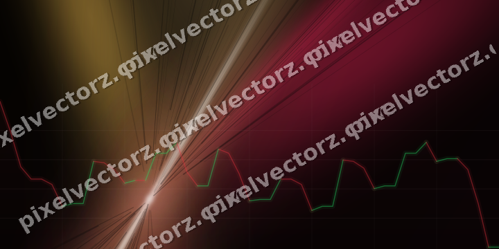 Glowing neon chart background in pink and amber