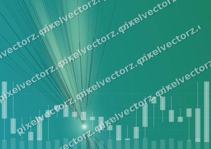 Glowing neon chart background in green and teal