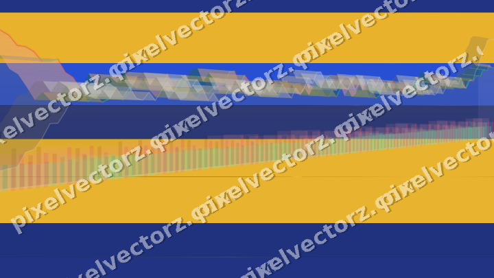 Glowing neon chart background in amber and blue