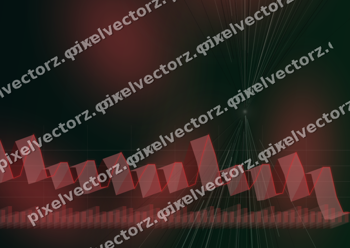 Glowing neon chart background in red and orange