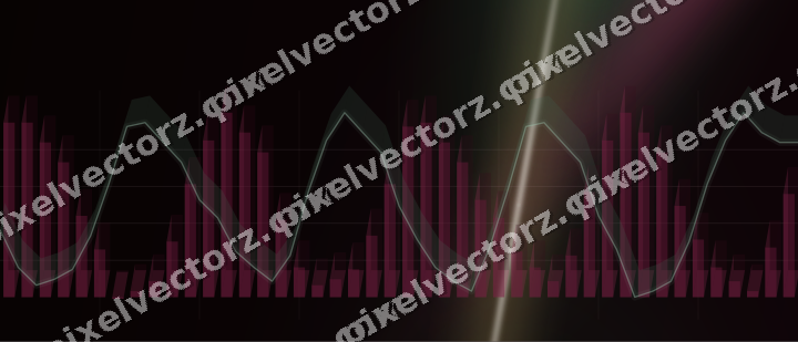 Glowing neon chart background in pink and green