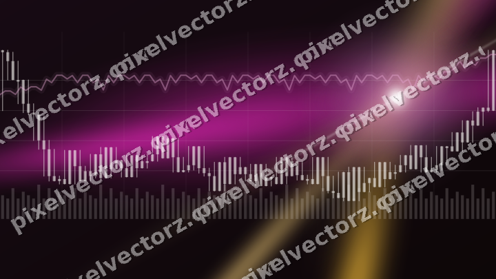Glowing neon chart background in magenta and amber