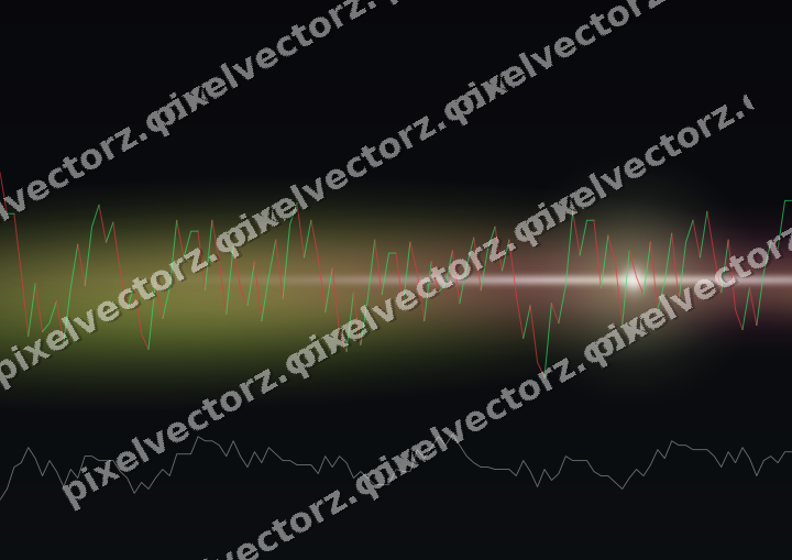 Glowing neon chart background in lime and amber