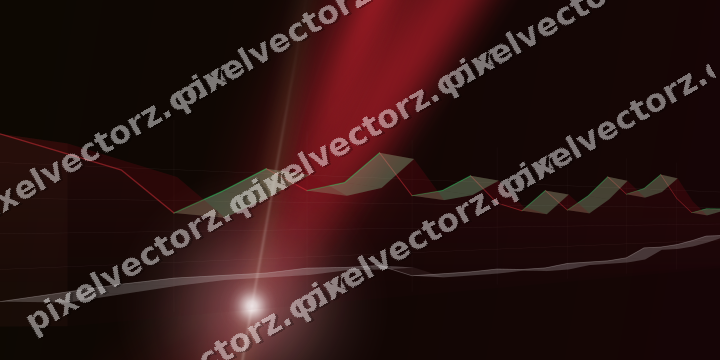 Glowing neon chart background in red and green