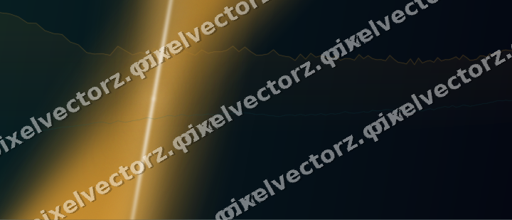 Glowing neon chart background in amber and teal