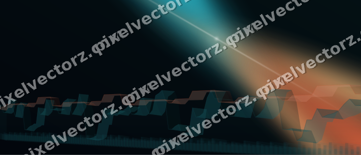 Glowing neon chart background in teal and orange