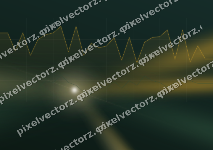 Glowing neon chart background in amber and dark green