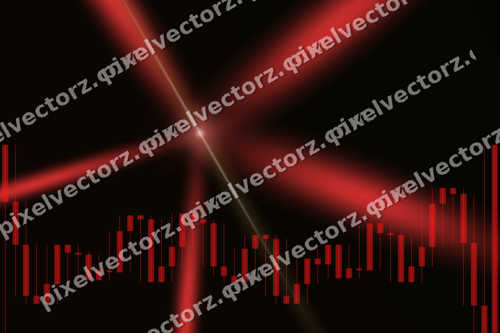 Glowing neon chart background in red and orange