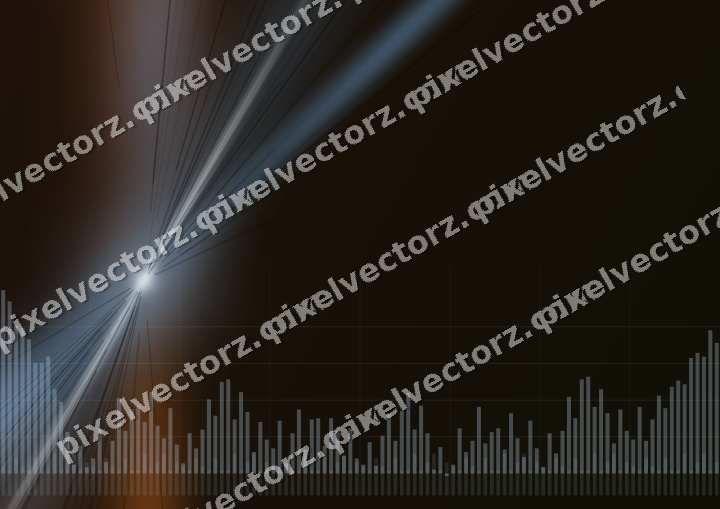 Glowing neon chart background in blue and orange