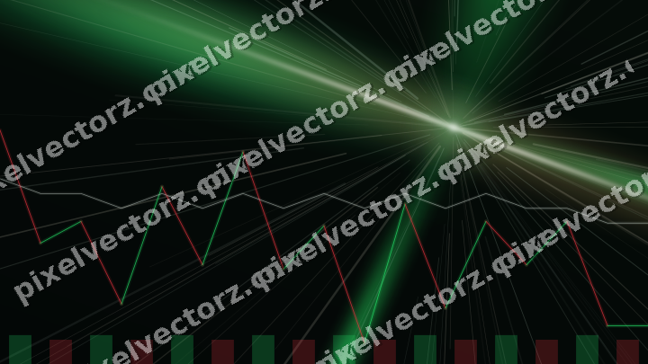 Glowing neon chart background in green and amber