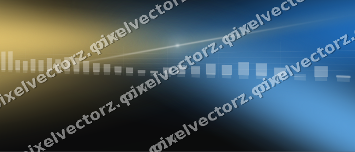 Glowing neon chart background in blue and amber