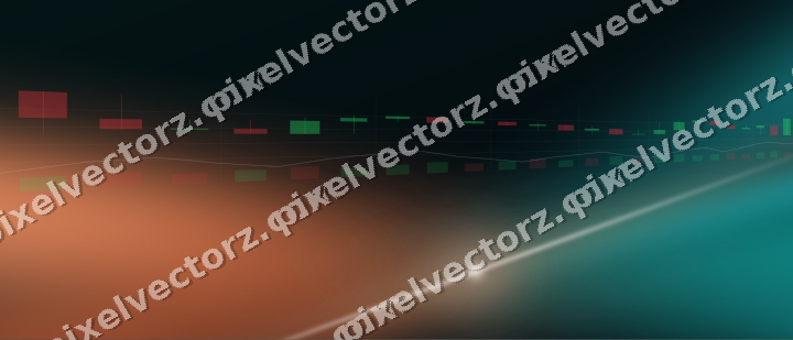 Glowing neon chart background in orange and teal