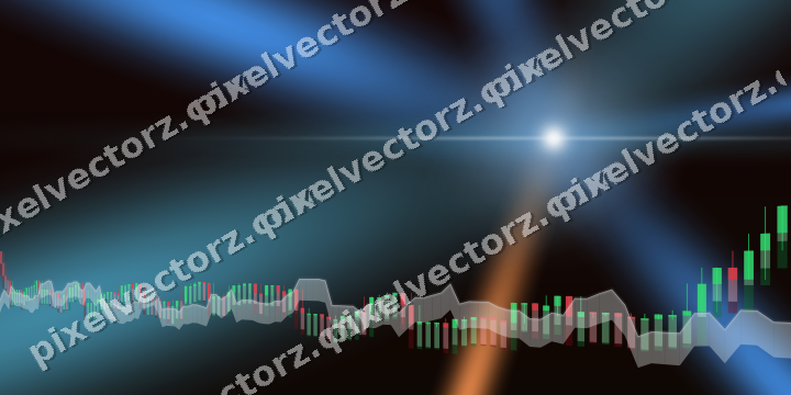 Glowing neon chart background in blue and red