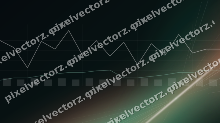 Glowing neon chart background in green and orange