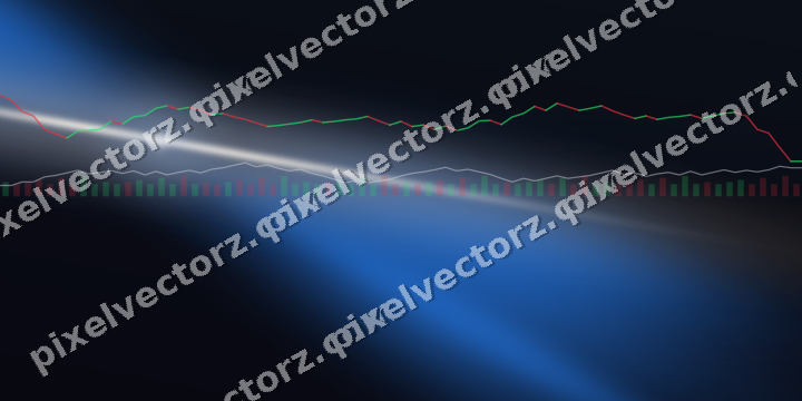 Glowing neon chart background in blue and orange