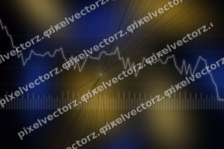 Glowing neon chart background in amber and blue