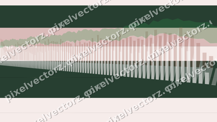 Glowing neon chart background in green and red