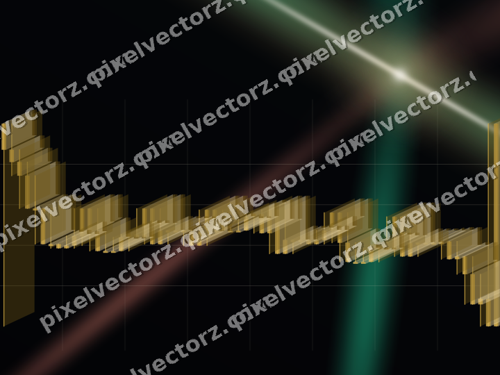 Glowing neon chart background in amber and green