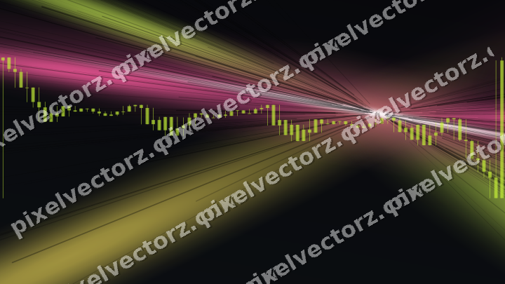 Glowing neon chart background in lime and amber