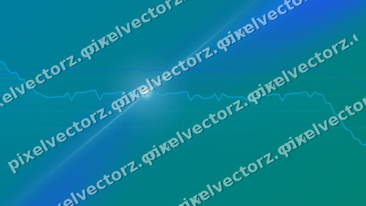 Glowing neon chart background in cyan and teal