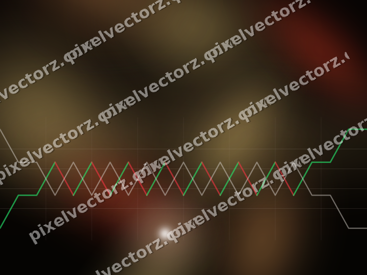 Glowing neon chart background in orange and amber
